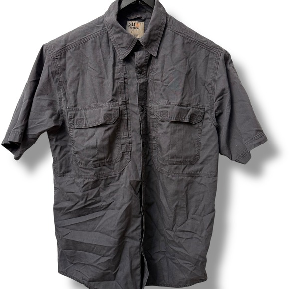 5.11 Tactical Mens‎ Short Sleeve Button Up Shirt Gray Regular Medium - Picture 9 of 13